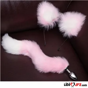 Sexshop Anal Plug Cosplay Metallic Sexual Rabbit Tail Stopper 