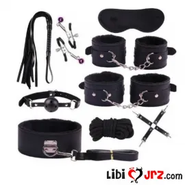 Sexshop BDSM Adult Game Handcuffs Whip Set Bondage Set Couple Sex Toys 